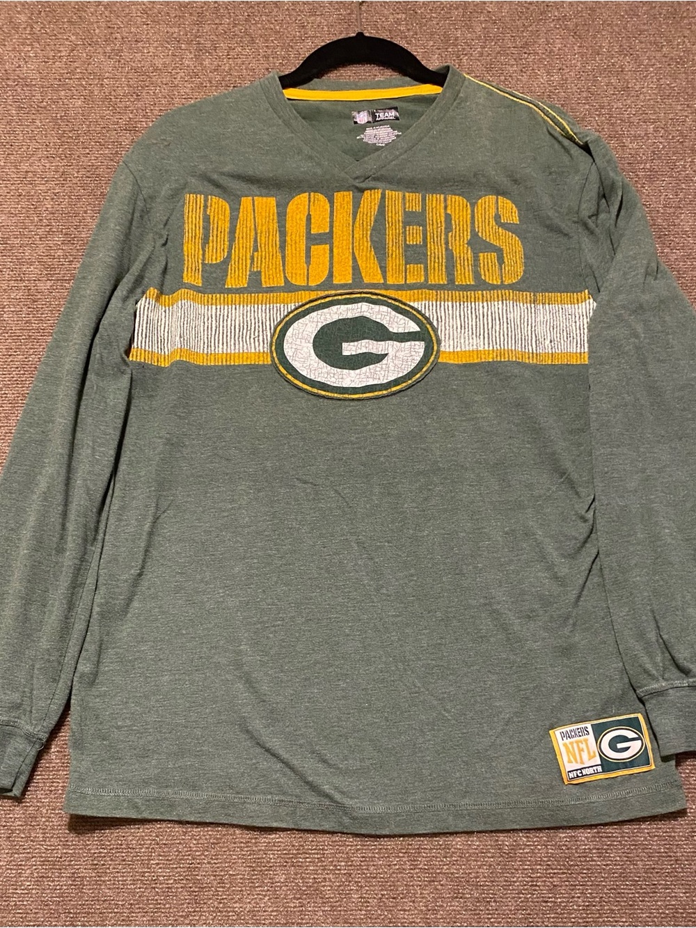 NFL Green Bay Packers Green and Yellow Long Sleeve Tee